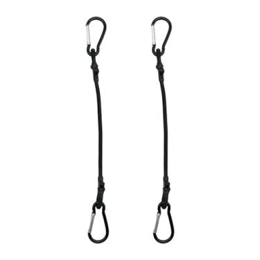 Imagem de KiBcsLic 2pcs amarrar corda de bagagem, tiras de bungee com ganchos, cordões de bungee, cordão de bungee de carabiner para troncos de tenda de carros de, 60cm