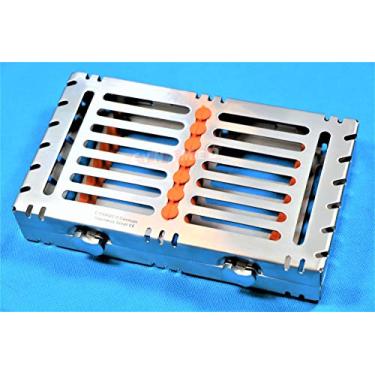 Imagem de Cynamed Caixa De Esterilização De Autoclave Odontológica De Alta Resistência Em Aço Inoxidável Alemão 1 Bandeja Para 7 Instrumentos Tipo Botão Destacável