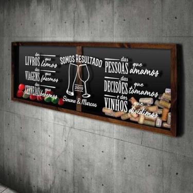 Imagem de Porta Rolhas e Tampinhas Panorâmico - Somos resultado - Quadro Novo, M