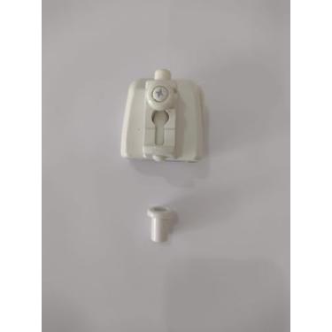 Imagem de 1335 Trinco sem miolo com capuchinho para porta e janela em vidro temperado (Branco)