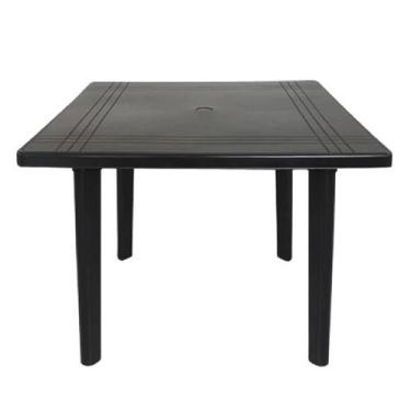 Imagem de Mesa de Plástico Quadrada 90cm Preta Desmontável - Plastics