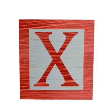 Imagem de Cubo Azul Letra Vermelha com Aplique Festa Chá de Bebê Decoração 8x8x8