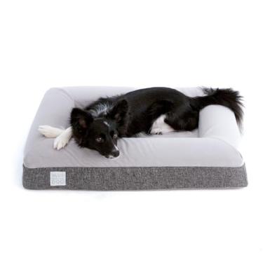 Imagem de Bluewater Dog Cama ortopédica luxuosa para cães de espuma viscoelástica essencial com forro à prova d'água e capa lavável na máquina com zíperes YKK (pequeno 73,7 cm C x 58,4 cm L x 15,2 cm A)