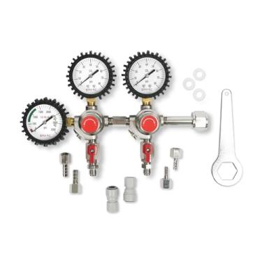 Imagem de SPARC Regulador de CO2 duplo Gen2 Premium para Kegerator - Regulador C02 de torneira dupla para barris - Draft Beer, Soda, Kombucha - CGA320-2YR Garantia dos EUA