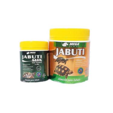 Imagem de Ração Mega Food Jabuti 200g  Com Alho + Jabuti Mix 70g Larva