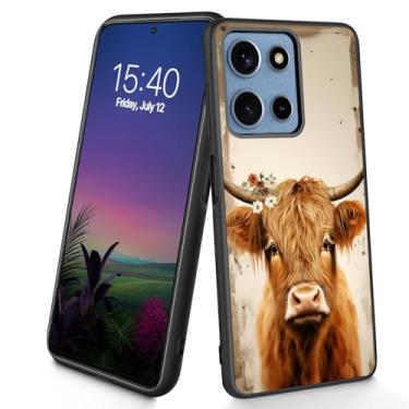 Imagem de Bxgolkgd Projetada para Moto G Power 2025, capa protetora antiderrapante de silicone TPU macio e fino à prova de choque para Motorola Moto G Power/Play 2025 de 6,8 polegadas, linda vaca Highland