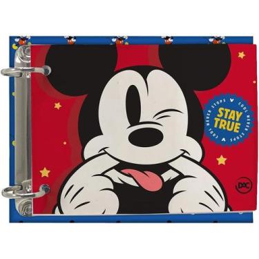 Imagem de Mini Fichario Caderno Argolado Porta Fichas Do Mickey Disney 80 folhas