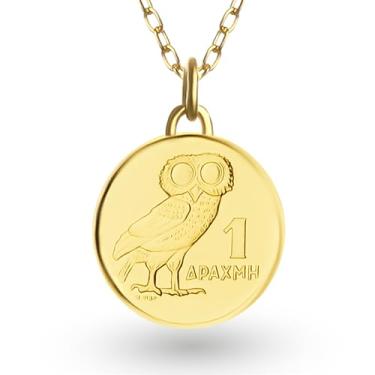 Imagem de HOBBY OF KINGS Colar de moedas para mulheres | Joias com pingente de medalhão | Banhado a ouro 24K, Latão banhado a ouro, Sem Pedra Preciosa