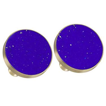 Imagem de mookaitedecor Conjunto de 2 puxadores de gaveta de pedra lápis-lazúli, puxadores de armário decorativos de latão para cozinha doméstica