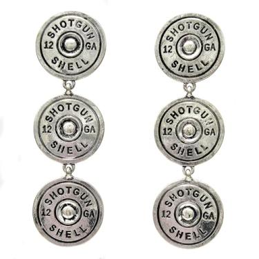 Imagem de Emulily Brincos Western Shotgun Shell Drop Boho Western Bullet Silver Burnish, Metal, n