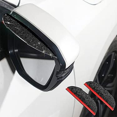 Imagem de MINGZAIQIPEI Espelho retrovisor de carro, sobrancelhas de chuva, 2 peças, espelho retrovisor brilhante, protetor de viseira de chuva, espelho antirreflexo, bloqueador de sombra, acessórios de espelho