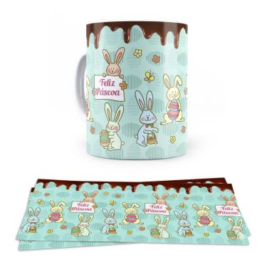 Imagem de Caneca Ceramica Feliz Pascoa Chocolate