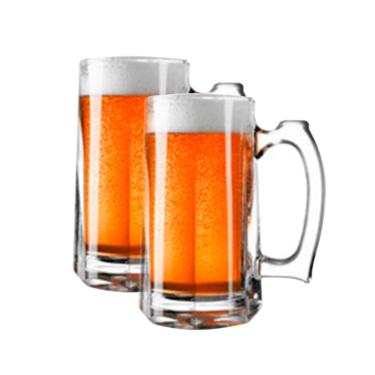 Imagem de Conjunto 2 Canecas Vidro Grosso Chopp Cerveja Suco Modelo