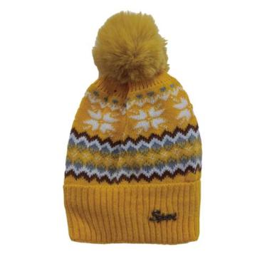 Imagem de Touca Gorro de Lã com Pompom Adulto Inverno Frio Tricô - DOTAD, Amarel