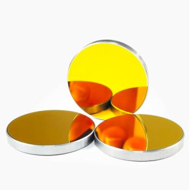 Imagem de DGHUNST 3 peças de espelhos laser Si diâmetro 25 mm (0,98 polegadas) para cortador de gravação a laser CO2 10W-200W, lente refletora de material de silicone espelhado Si para máquina de gravação a