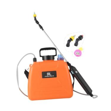 Imagem de Baoblaze Pulverizador elétrico de jardim com bicos de névoa, regar pode recarregar o pulverizador de ervas daninhas de água para pulverizar o gramado interno, 9l Orange 27x32cm