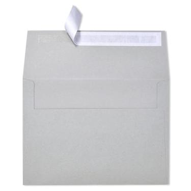 Imagem de Pacote com 50 envelopes cinza A2 para convites, envelopes pequenos autovedantes de 11 x 13 cm - Design compacto para convites, cartões, negócios e uso pessoal