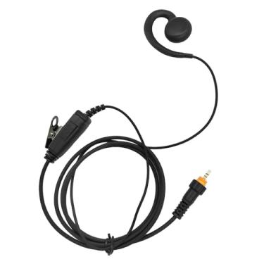 Imagem de PZYPYM Fone de ouvido giratório em forma de C de 1 fio, walkie talkie, rádio bidirecional, fone de ouvido de 2,5 mm, pino único, com microfone PTT, compatível com Motorola CLP 1010 1040 1060