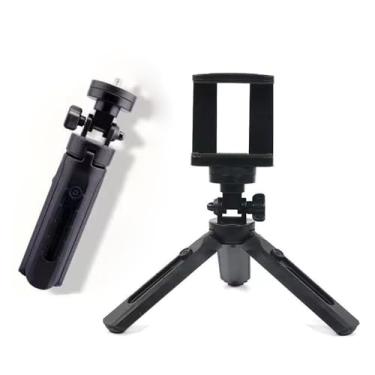 Imagem de ThtRht Pacote com 2 mini selfie removível de 1/4 tripé portátil para câmera de mesa, cabeça esférica para câmeras DSLR sem espelho, DV, LED, vídeo, smartphone