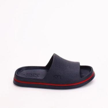 Imagem de Chinelo Slide Infantil Menino Nuvem Azul Marinho e Vermelho-Masculino