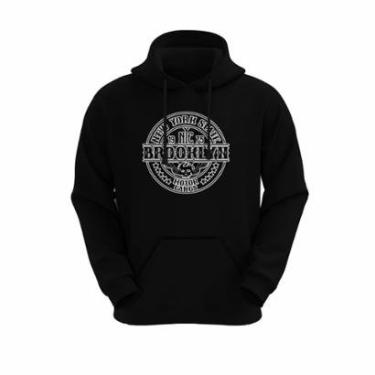 Imagem de Moletom Canguru Unissex Algodão Blusa de Frio Capuz Bolso Inverno-Unissex