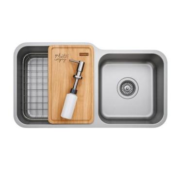 Imagem de Cuba Bell Dupla Franke 84,5x46,5 C/acessórios 15313 Cor Inox