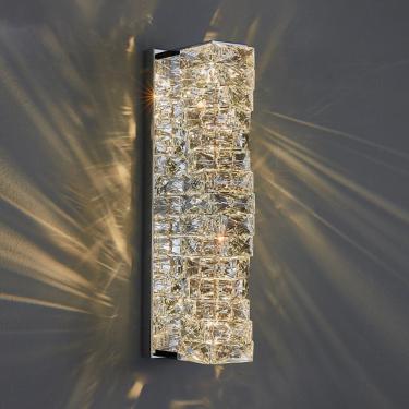 Imagem de Crystal Wall Scoe Modern Geometric Led Scoes Luminárias De Parede 10w Warm Lihgt Lâmpada Montada Na Parede Interna Para Quarto Sala De Estar Corredor Banheiro Banheiro Luz De Vaidade, Chrome, S