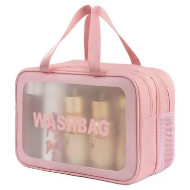 Imagem de Bolsa de higiene pessoal de viagem DAPOWER para mulheres rosa-XL trans