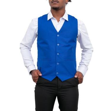 Imagem de Colete Social Slim Original Alcapone Qualidade Premium, Azul royal, GG