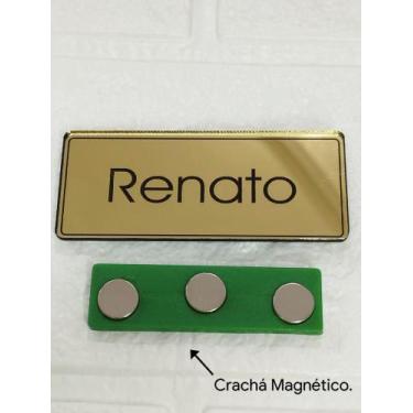 Imagem de Crachá Boton magnético em acrílico - Acrinato Acrilicos, Dourado