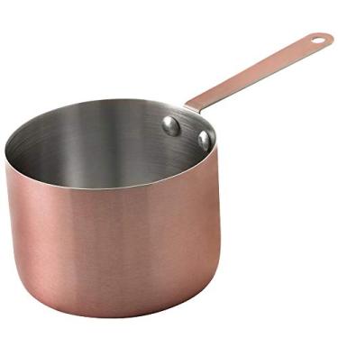 Imagem de Mimo Style Mini Panela Redonda de Aço Inoxidável Bronze para Servir, Onion Rings, Snacks Frito e Batatas Fritas. Utensílios de Cozinha com Suporte para Pendurar, Elegante e Moderno