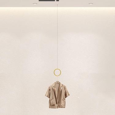 Imagem de Cabide De Roupas De Exibição Ajustável Em Altura Loja De Roupas Cabide De Teto Vestido De Noiva Pendurado Cabide Prateleira Organizadora De Quarto Comercial Montada Na Parede Pa, B, D