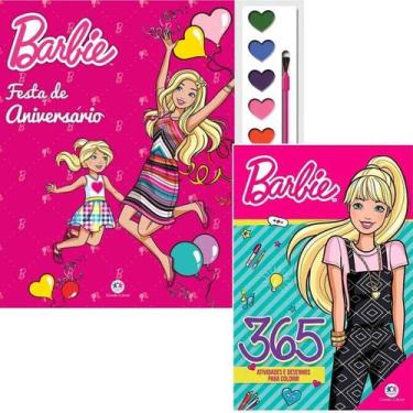Imagem de Kit Livro Brincando Com Aquarela  Barbie Festa de Aniversário + Barbie