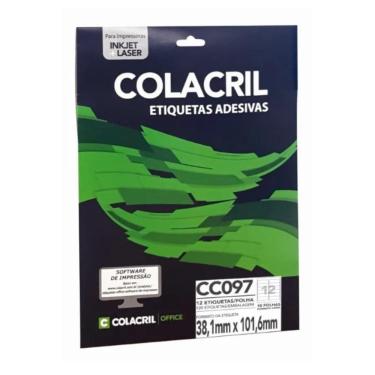 Imagem de Etiqueta Adesiva Colacril Carta Cc097 38,1X101,6Mm C/120