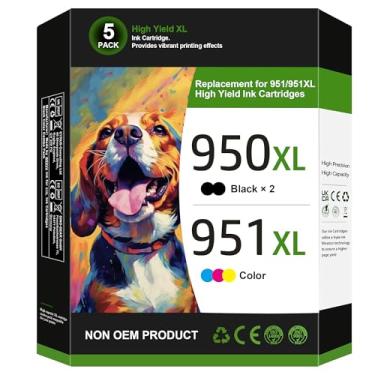 Imagem de Pacote combo de substituição 950XL 951XL compatível com cartuchos de tinta HP 950 951 de alto rendimento, funciona com HP OfficeJet Pro 8600 8610 8620 8100 8630 8660 8640 8615 76DW 251DW (pacote com