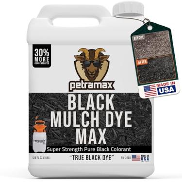 Imagem de Petra Tinta Black Mulch da Tools, cobertura de 144 metros quadrados - Mulch Dye Black, Mulch Black Mulch para paisagismo, Black Mulch para camas de jardim, Tintura de madeira, Tinta Permanente e Casca de Parquinho (3,628 g)