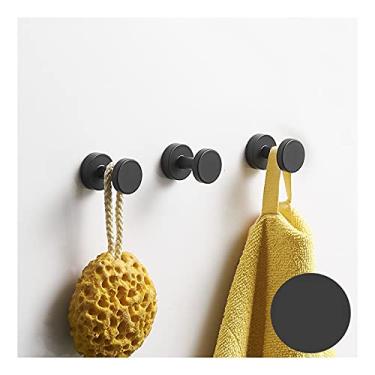 Imagem de Cabide de entrada gancho adesivo autoadesivo preto montado na parede cabide para pendurar casacos, chapéus, toalhas, espaço ultra durável e resistente, alumínio, sem necessidade de perfuração, fácil