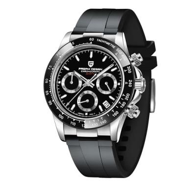 Imagem de CEYADG Relógio masculino Pagani Design Daytona Homage, relógio de pulso com cronógrafo masculino, movimento VK63, pulseira de aço inoxidável, PD1644, Prata e preto