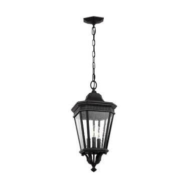 Imagem de Feiss OL5431BK Cotswold Lane pendente de iluminação para ambientes externos, preto, 3 lâmpadas (25 cm L x 55 cm A) 180 watts