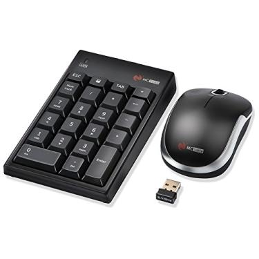 Imagem de MCSaite teclado numérico sem fio e mouse combo – use um receptor teclado numérico sem fio e mouse para laptop e desktop MAC