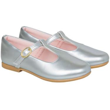 Imagem de Sapatilha Feminina Infanto Juvenil Mary Jane Boneca Sapato Social Antiderrapante e Confortável (Prata, BR, Criança de 9 a 12 anos, Numérico, 29)