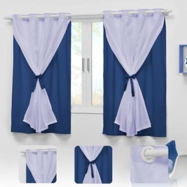 Imagem de Cortina Pequena Para Janela Infantil 2,80 x 1,70 Menina Menino Teen Indicado para Varão até 2,00 metros (Azul Royal)