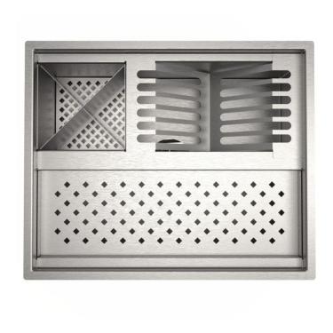 Imagem de Calha Inox Inox Pia 48 Cm Gourmet Quadrada Escovado Luxo