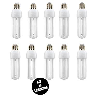 Imagem de Lampada Fluorescente 220V Kit 10 Uni 15W Branco Frio Ambient