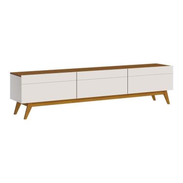 Imagem de Rack Bancada 3 Gavetas 180cm Amy Off White/freijó