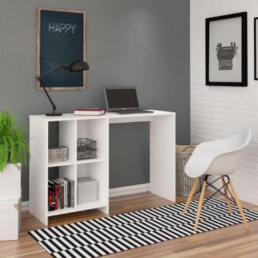 Imagem de Escrivaninha Artely Matrix Com 4 Nichos 110cm De Largura Branco Fosco