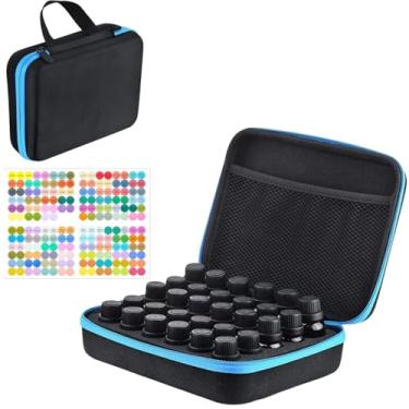 Imagem de BLIRITEL Organizador De Óleos Essenciais Eva, Estojo Rígido Para Transporte Com 30 Frascos, Caixas Capacidade 5 Ml, 10 Ml E 15 (Azul)