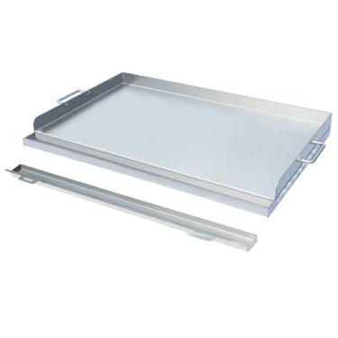 Imagem de Anokeditsen Grelha De Aço Inoxidável Com Bandeja Coletora Gordura Removível, Chapa Plana, 2 Alças, Aquecimento Uniforme, Reforço Cruzado Para A Gás/Carvão, Churrascos, Camping E Festas, 23" X 16"