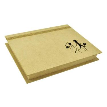 Imagem de Kit 10 Caixa Noivo Livro Convite 25x18,5x3,2 Mdf Madeira - ATACADÃO DO