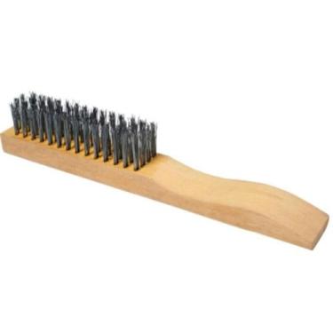 Imagem de Escova de Aço Roma 4 Fileiras com Cabo de Madeira